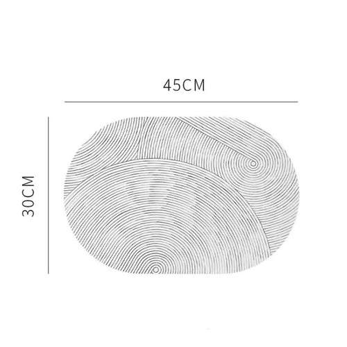 Oval leather table mat - leather,