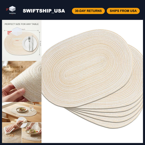 Woven oval braided placemats - woven,