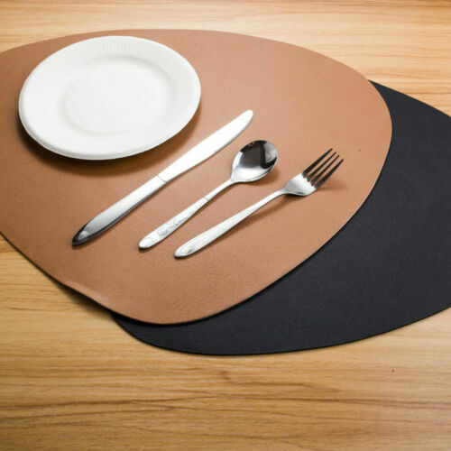 Leather placemats oval brown - placemats,