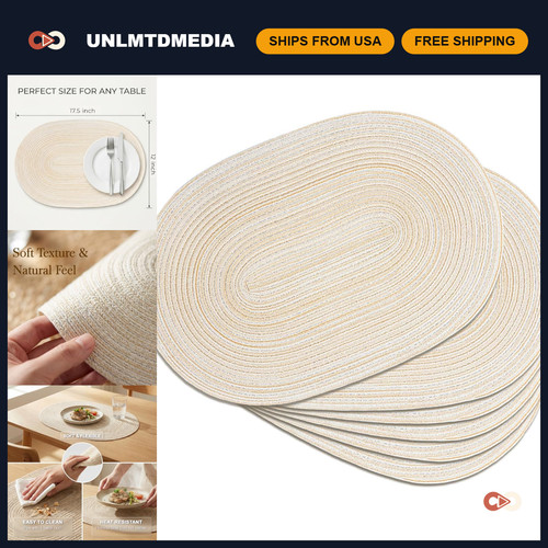 Woven oval braided placemats - woven,