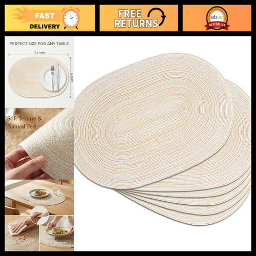 Woven oval braided placemats - woven,