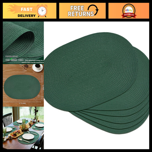 Woven oval placemats - woven, 6