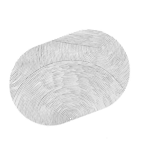 Oval leather table mat - oval,