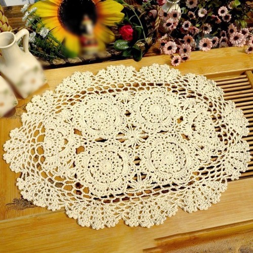 Oval placemat vintage crochet - oval,