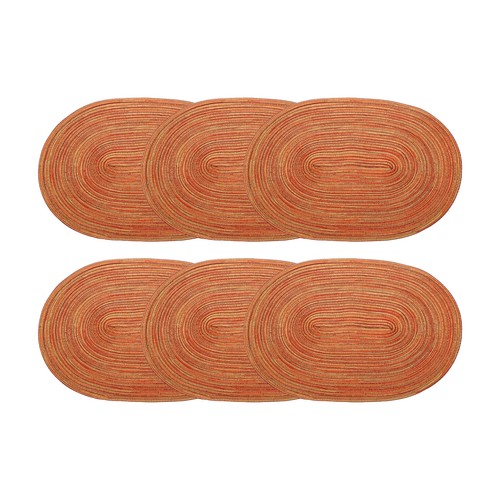 6pcs orange oval braided - 6pcs, 20"