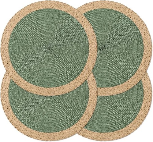 4pcs round woven placemats - woven, 15