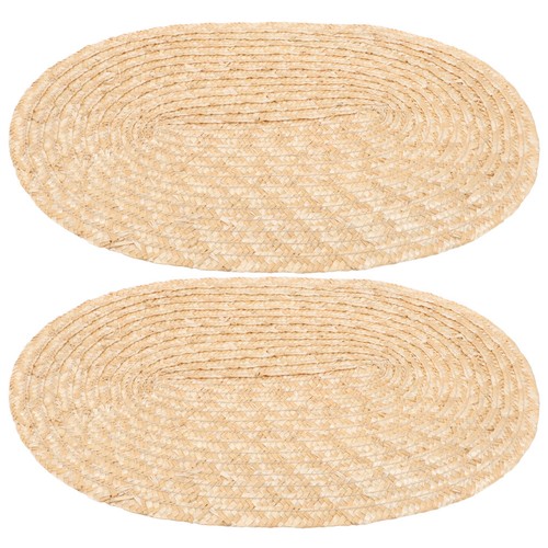 Reusable woven straw placemats - woven,
