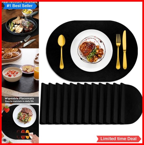 Oval placemats set faux - set, of