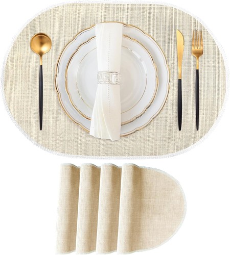Beige placemats set 4 - of,