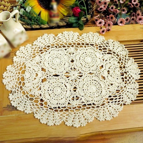 Oval placemat vintage crochet - vintage,